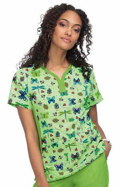 Filipina Estampada Koi  - Mariposas Verde