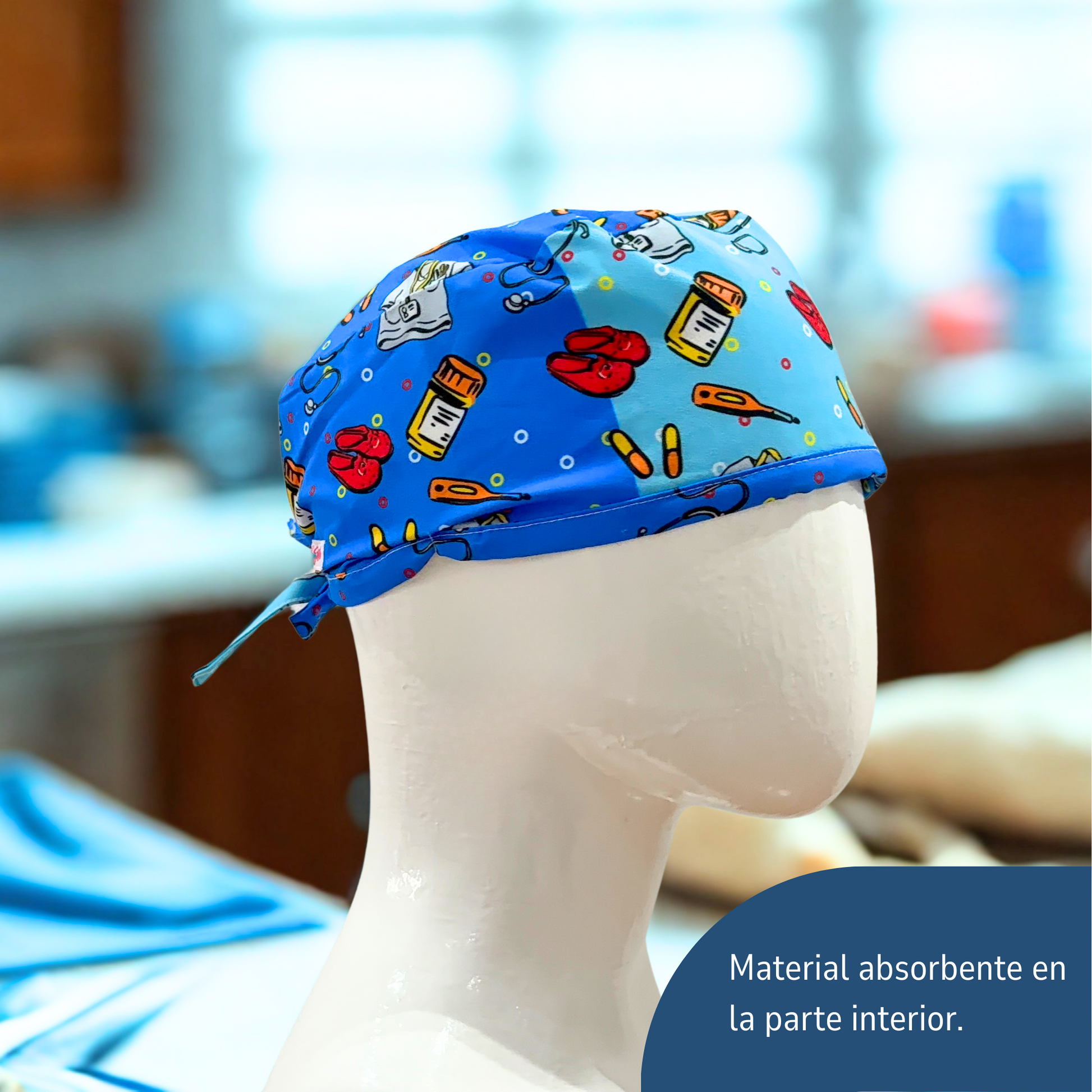 Gorro Médico Unisex - Estampado de Pastillas