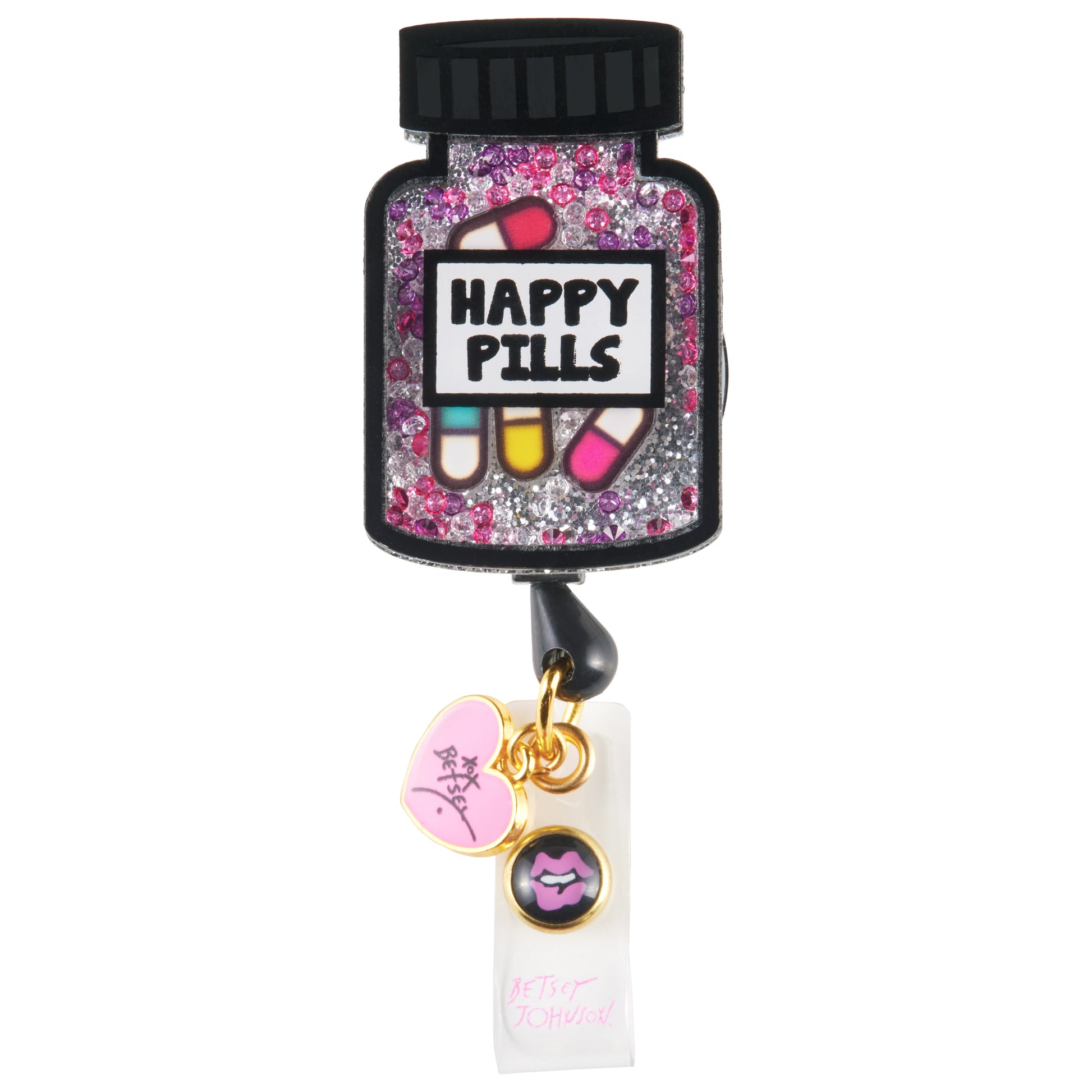 Portagafete Happy Pill Bottle - Betsey Johnson